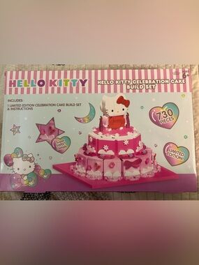 Hello Kitty Pink and White Tiered Cake Topper Build Set